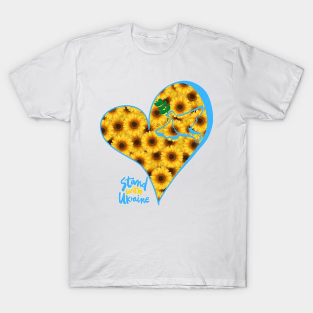 Big heart full of sunflowers T-Shirt by tashashimaa